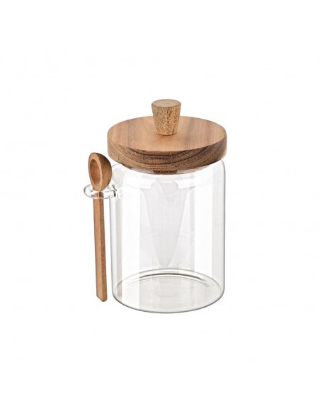 Δοχείο Αποθήκευσης Acacia 850ml Γυάλινο 9.7x12x17cm Με Κουτάλι εstia 01-17460