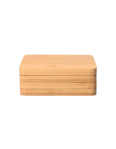 Σουβέρ Bamboo Essentials (Σετ 5τμχ) 11x11 Με Θήκη εstia 01-19723