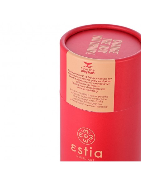 Θερμός Travel Flask 500ml Save The Aegean εstia 01-8543 Scarlet Red