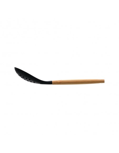 Κουτάλα Τρυπητή Σιλικόνης Bamboo Essentials εstia 01-14643 Μαύρη