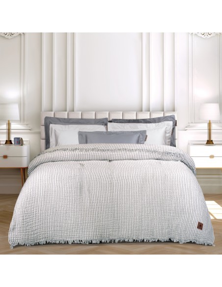 ΚΟΥΒΕΡΤΑ ΜΟΥΣΕΛΙΝΑ ΥΠΕΡΔΙΠΛΗ 220X240 GREENWICH POLO CLUB 3467 ΓΚΡΙ