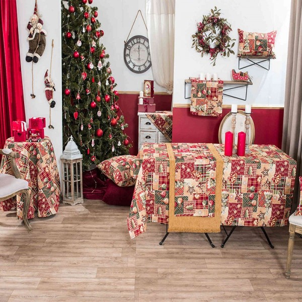 Χριστουγεννιάτικο Καρέ 90Χ90 Teoran Tinsel