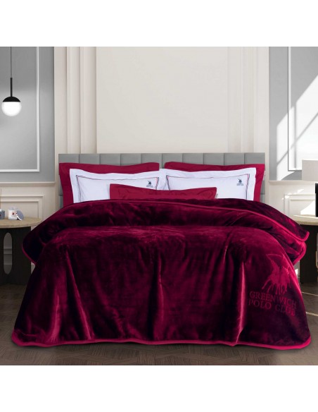 Κουβέρτα Velour Υπέρδιπλη 220X240 Greenwich Polo Club 3438 ΜΠΟΡΝΤΩ