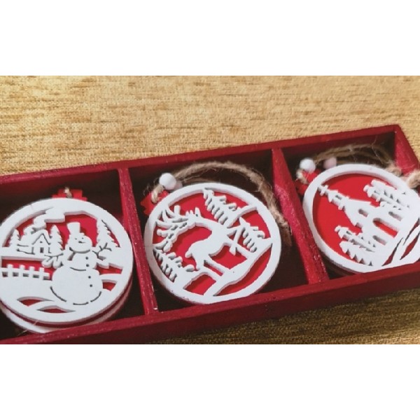 Χριστουγεννιάτικα Στολίδια 6 Τεμαχίων Teoran Christmas Round