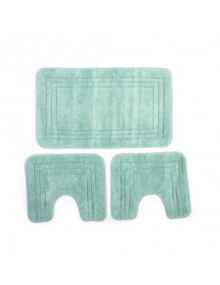 Πατάκια Μπάνιου (Σετ 3 Τεμ) Dimcol Zucchi Light Aqua