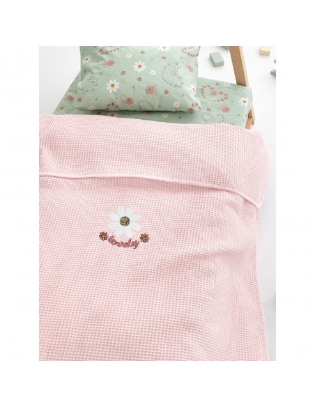 Κουβέρτα Πικέ Κούνιας 100x150 Palamaiki Candy/2 Pink