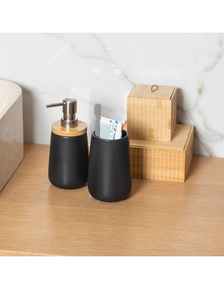 Αντλία Σαπουνιού Bamboo Μαύρο εstia 02-4590