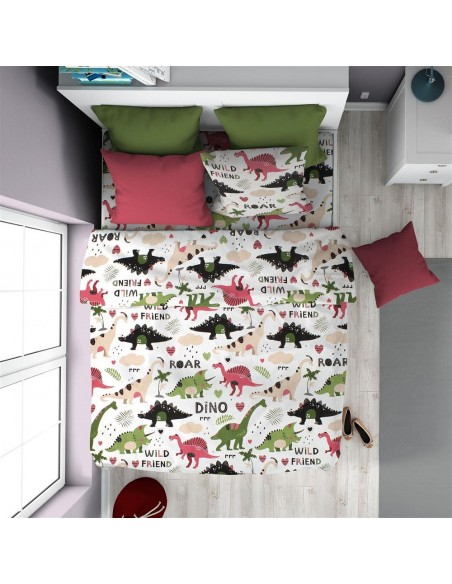 Σεντόνια Μονά 160x240 (Σετ 3 Τεμ) Dimcol Dinosaur 518 Multi-Colour