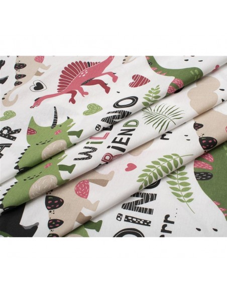 Σεντόνια Μονά 160x240 (Σετ 3 Τεμ) Dimcol Dinosaur 518 Multi-Colour