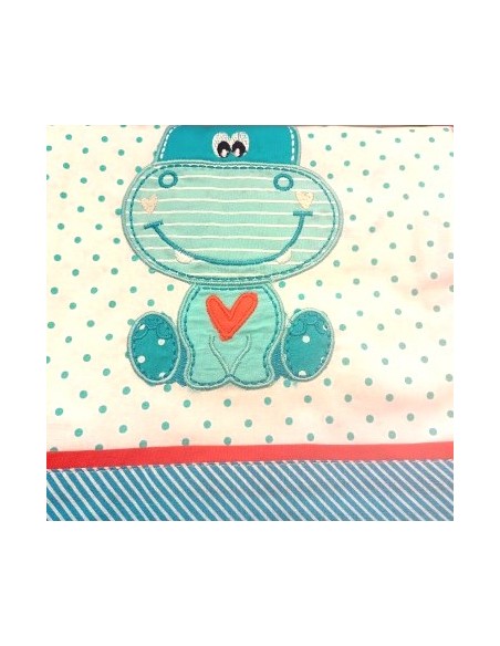 Σεντόνια Κούνιας Κέντημα 120x170 (Σετ) Nima Home Happy Hippo