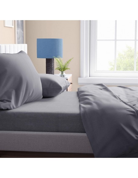 Μαξιλαροθήκη Ύπνου 50x70 Μεμονωμένη Dimcol Solid 495 Dark Grey
