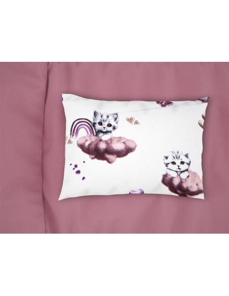 Μαξιλαροθήκη Εμπριμέ 50x70 Dimcol Kids Kitten 561 Mauve