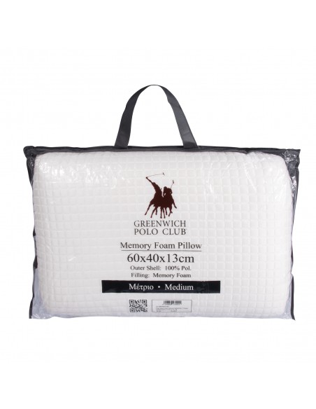 Μαξιλάρι Ύπνου 60x40 Memory Foam Greenwich Polo Club 2342 Λευκό
