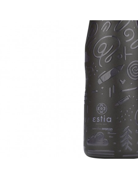 Θερμός Travel Flask 500ml Save The Aegean εstia 01-22044 Noir Echo