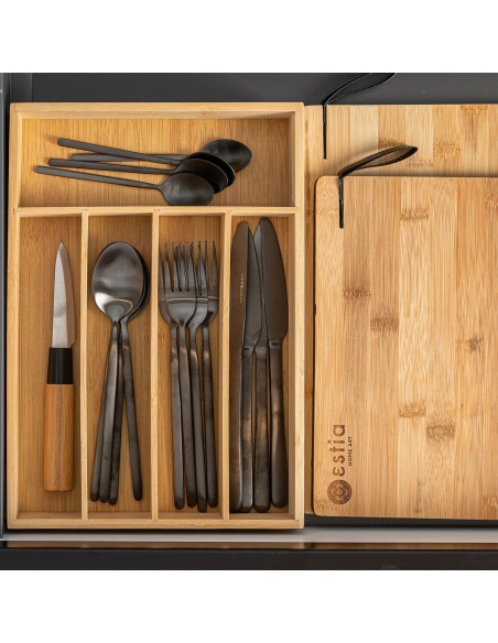 Θήκη Για Μαχαιροπίρουνα Bamboo Essentials 5 Θέσεων 33x23x4.5cm εstia 01-13028