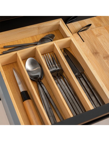 Θήκη Για Μαχαιροπίρουνα Bamboo Essentials 5 Θέσεων 33x23x4.5cm εstia 01-13028