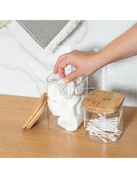 Δοχείο Αποθήκευσης Γυάλινο Με Καπάκι Bamboo Essentials 550ml εstia 01-12922