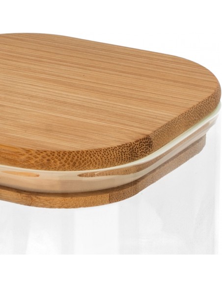 Δοχείο Αποθήκευσης Γυάλινο Με Καπάκι Bamboo Essentials 550ml εstia 01-12922