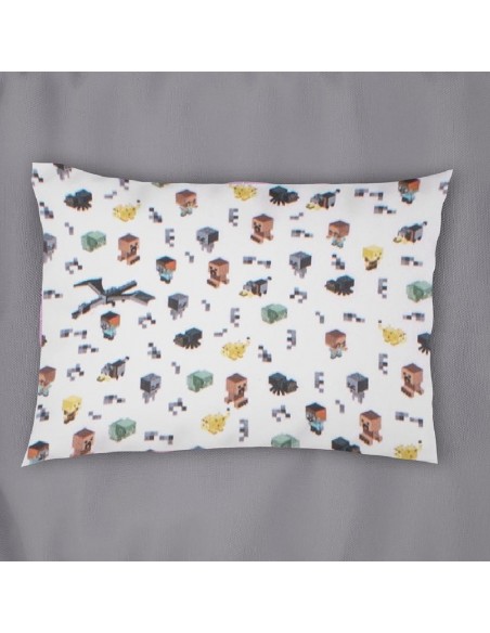 Μαξιλαροθήκη Εμπριμέ 50x70 Dimcol Kids Minecraft 566 White-Grey