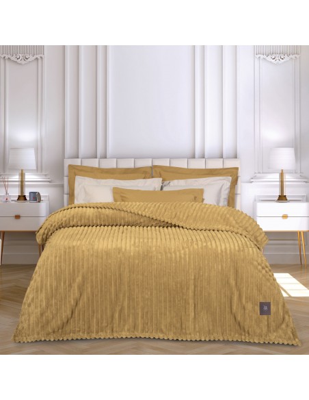 Κουβέρτα Fleece Μονή 160X220 Greenwich Polo Club 3488 OCHRE