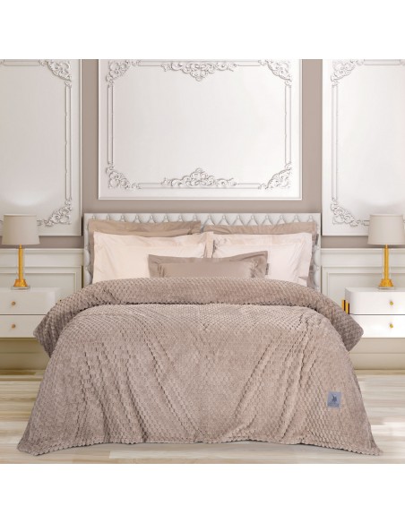 Κουβέρτα Fleece Μονή 160X220 Greenwich Polo Club 3475 TAUPE