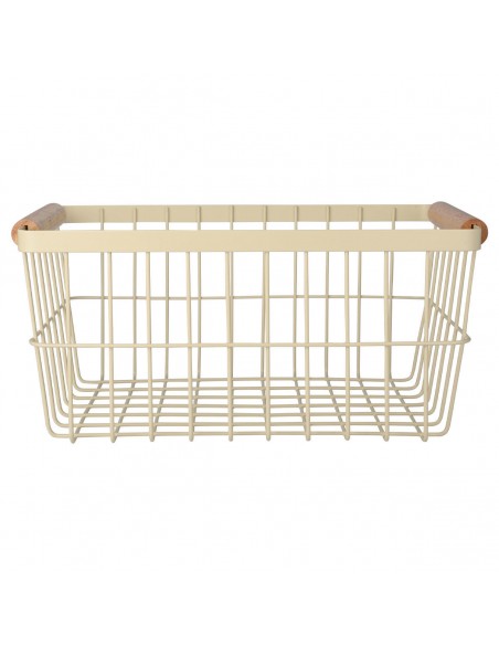 Καλάθι Οργάνωσης Allure 33x22x15 Μεταλλικό Με Ξύλινες Λαβές 01-24734 IVORY εstia