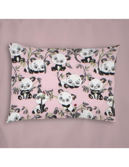 Μαξιλαροθήκη Εμπριμέ 50X70 Φανελένια Dimcol Kids Panda Bear 97 Pink