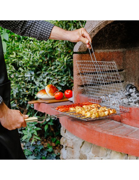 Σχάρα ψησίματος διπλή BBQ Guru μεταλλική 35x25cm NAVA